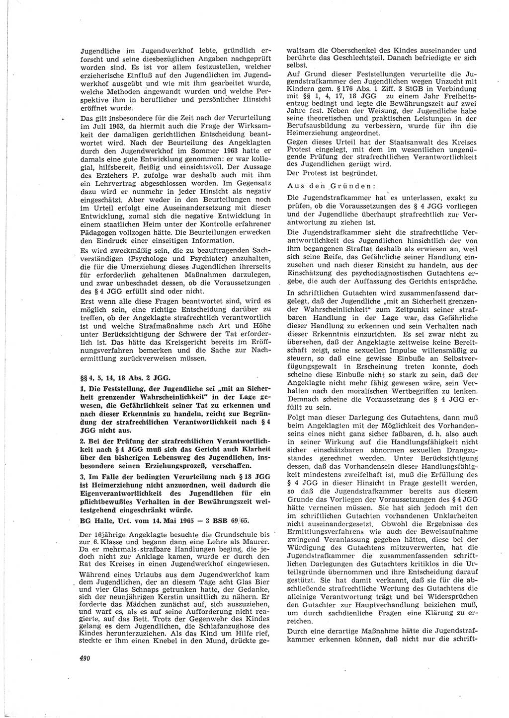Neue Justiz (NJ), Zeitschrift für Recht und Rechtswissenschaft [Deutsche Demokratische Republik (DDR)], 19. Jahrgang 1965, Seite 490 (NJ DDR 1965, S. 490)