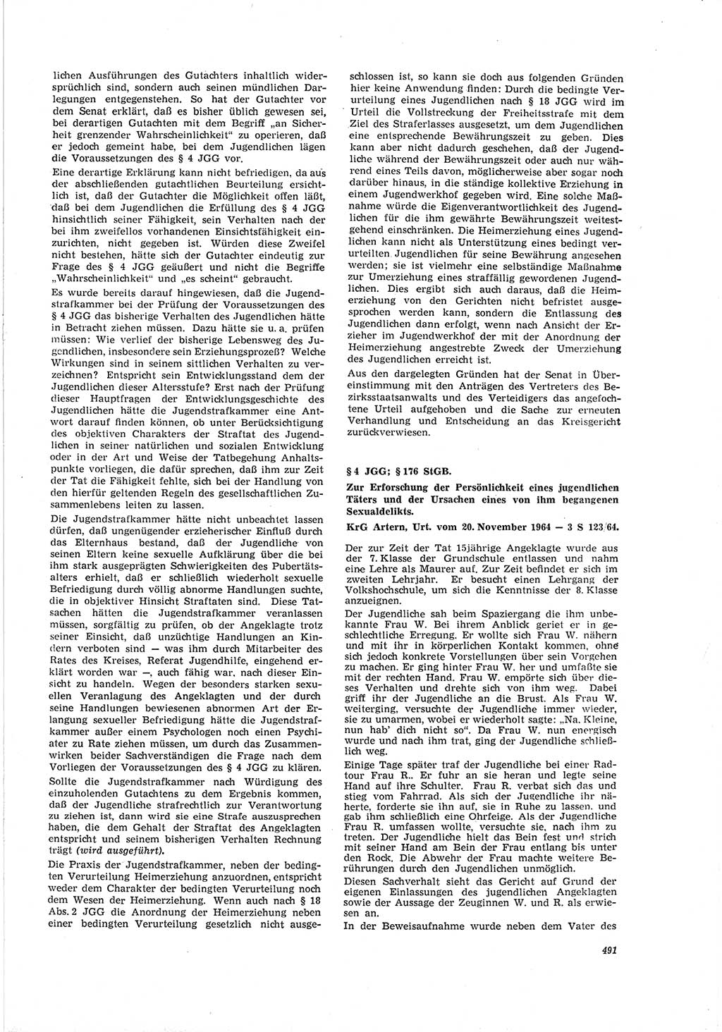 Neue Justiz (NJ), Zeitschrift für Recht und Rechtswissenschaft [Deutsche Demokratische Republik (DDR)], 19. Jahrgang 1965, Seite 491 (NJ DDR 1965, S. 491)