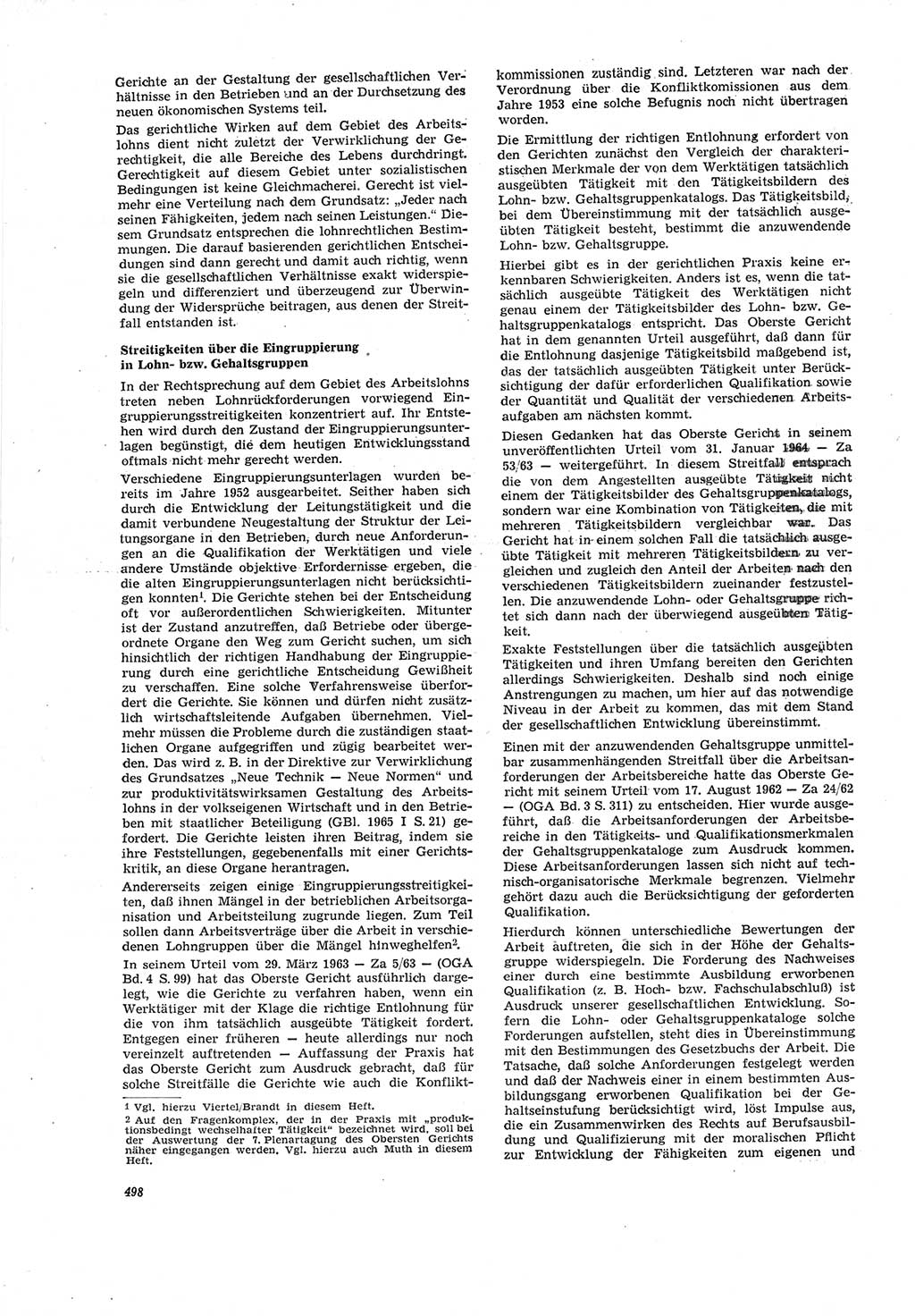 Neue Justiz (NJ), Zeitschrift für Recht und Rechtswissenschaft [Deutsche Demokratische Republik (DDR)], 19. Jahrgang 1965, Seite 498 (NJ DDR 1965, S. 498)