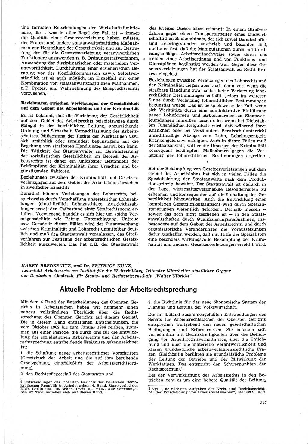 Neue Justiz (NJ), Zeitschrift für Recht und Rechtswissenschaft [Deutsche Demokratische Republik (DDR)], 19. Jahrgang 1965, Seite 503 (NJ DDR 1965, S. 503)