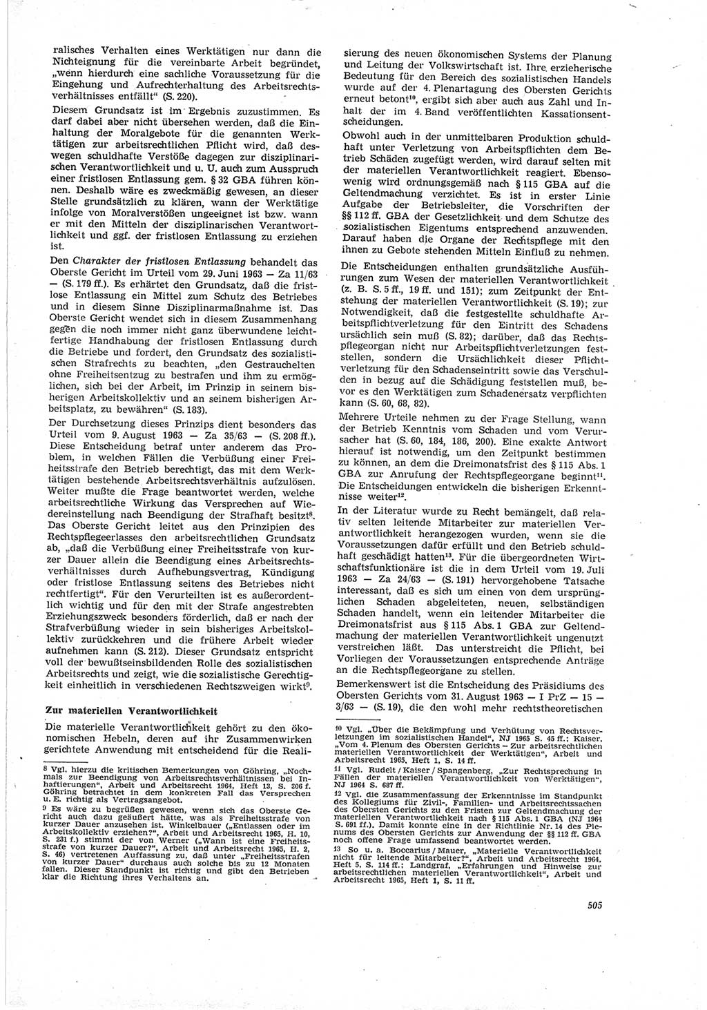 Neue Justiz (NJ), Zeitschrift für Recht und Rechtswissenschaft [Deutsche Demokratische Republik (DDR)], 19. Jahrgang 1965, Seite 505 (NJ DDR 1965, S. 505)