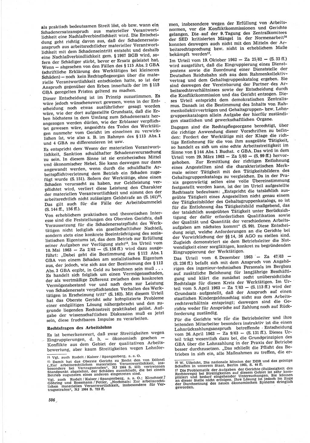 Neue Justiz (NJ), Zeitschrift für Recht und Rechtswissenschaft [Deutsche Demokratische Republik (DDR)], 19. Jahrgang 1965, Seite 506 (NJ DDR 1965, S. 506)