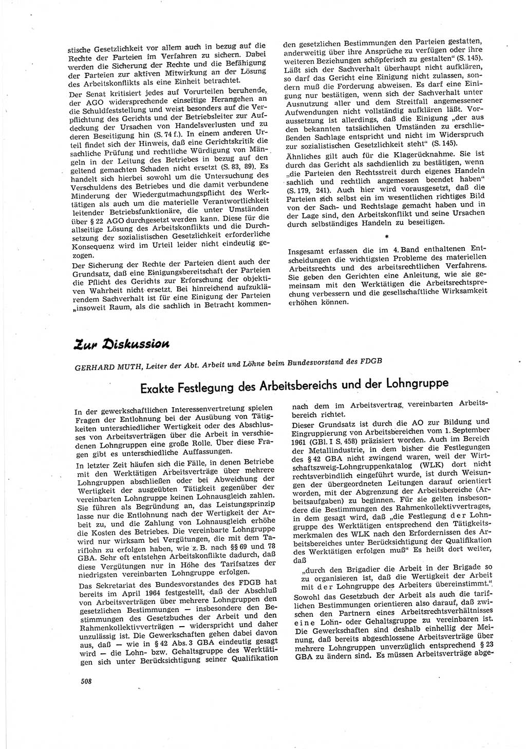 Neue Justiz (NJ), Zeitschrift für Recht und Rechtswissenschaft [Deutsche Demokratische Republik (DDR)], 19. Jahrgang 1965, Seite 508 (NJ DDR 1965, S. 508)