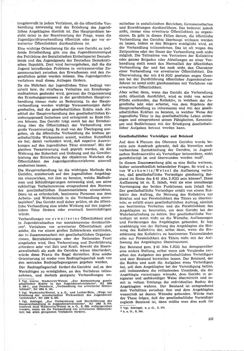 Neue Justiz (NJ), Zeitschrift für Recht und Rechtswissenschaft [Deutsche Demokratische Republik (DDR)], 19. Jahrgang 1965, Seite 531 (NJ DDR 1965, S. 531)