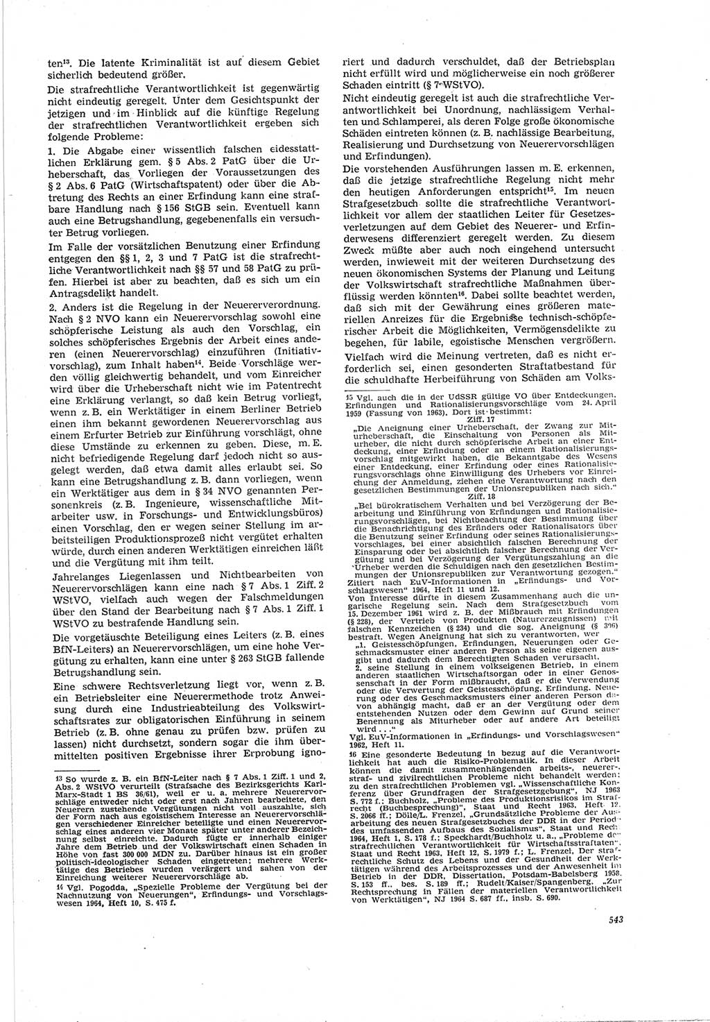 Neue Justiz (NJ), Zeitschrift für Recht und Rechtswissenschaft [Deutsche Demokratische Republik (DDR)], 19. Jahrgang 1965, Seite 543 (NJ DDR 1965, S. 543)