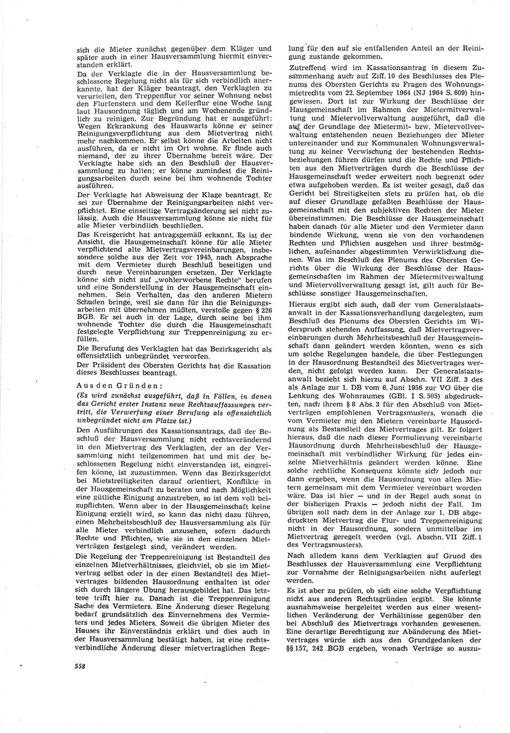Neue Justiz (NJ), Zeitschrift für Recht und Rechtswissenschaft [Deutsche Demokratische Republik (DDR)], 19. Jahrgang 1965, Seite 558 (NJ DDR 1965, S. 558)