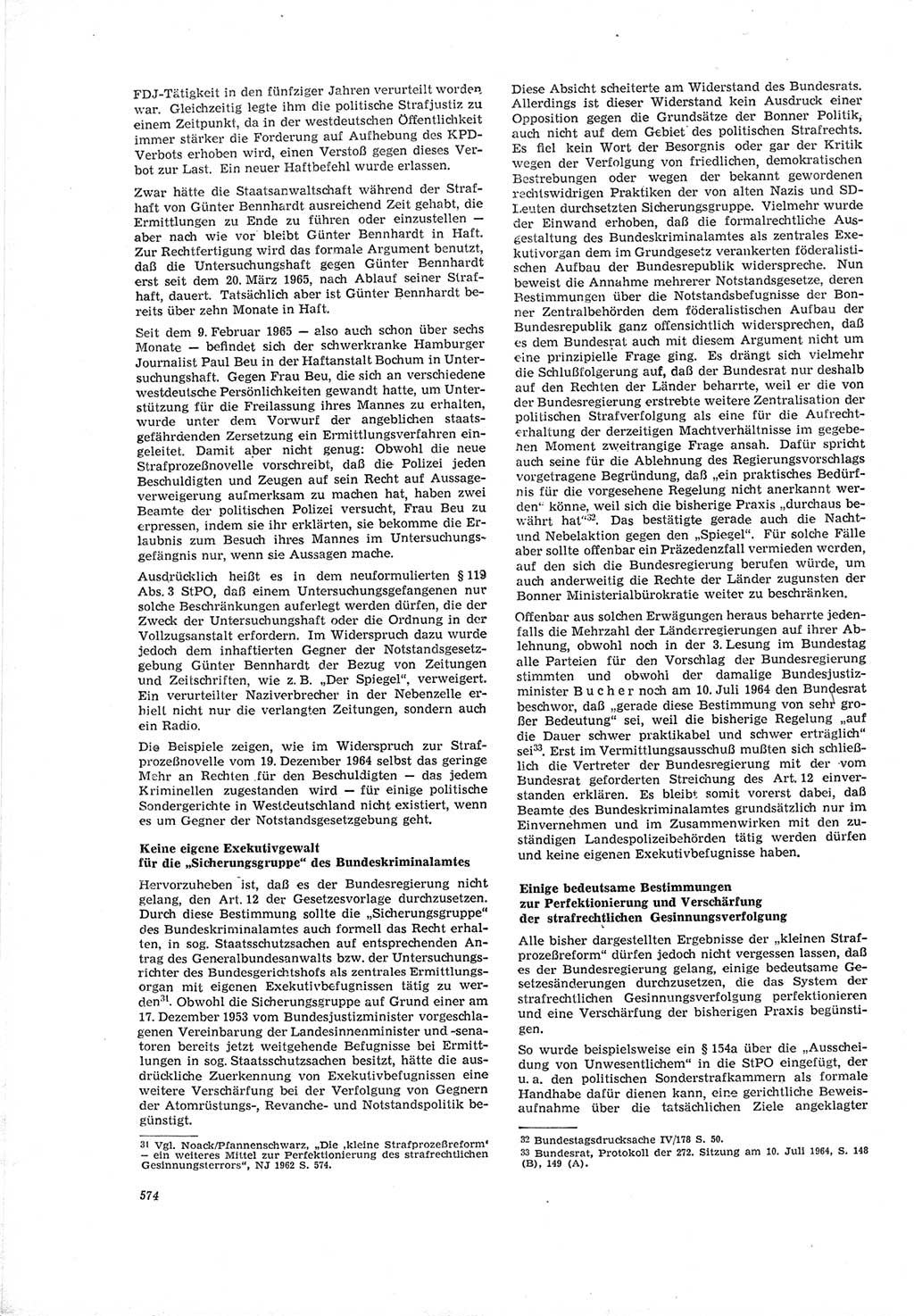 Neue Justiz (NJ), Zeitschrift für Recht und Rechtswissenschaft [Deutsche Demokratische Republik (DDR)], 19. Jahrgang 1965, Seite 574 (NJ DDR 1965, S. 574)