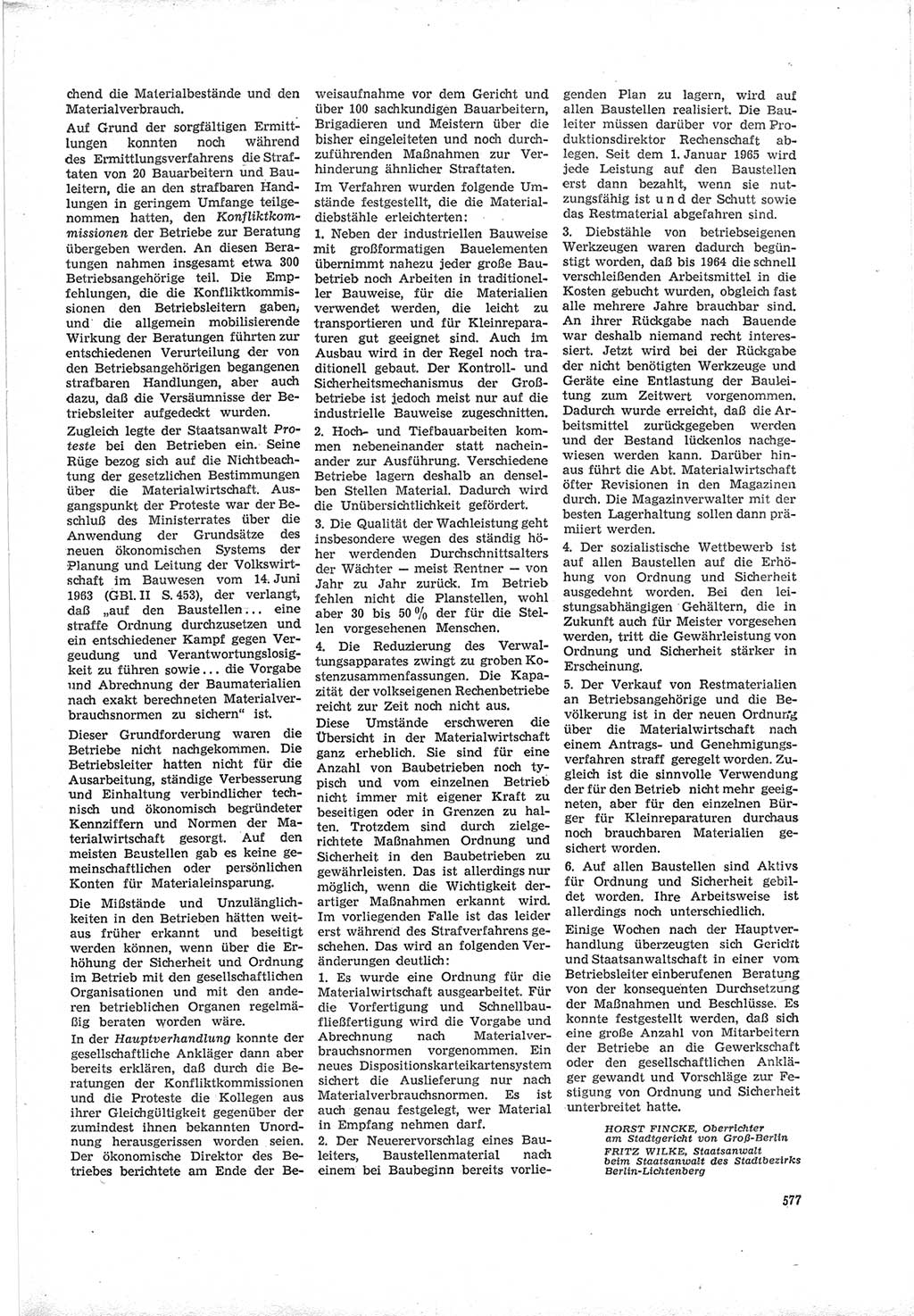 Neue Justiz (NJ), Zeitschrift für Recht und Rechtswissenschaft [Deutsche Demokratische Republik (DDR)], 19. Jahrgang 1965, Seite 577 (NJ DDR 1965, S. 577)