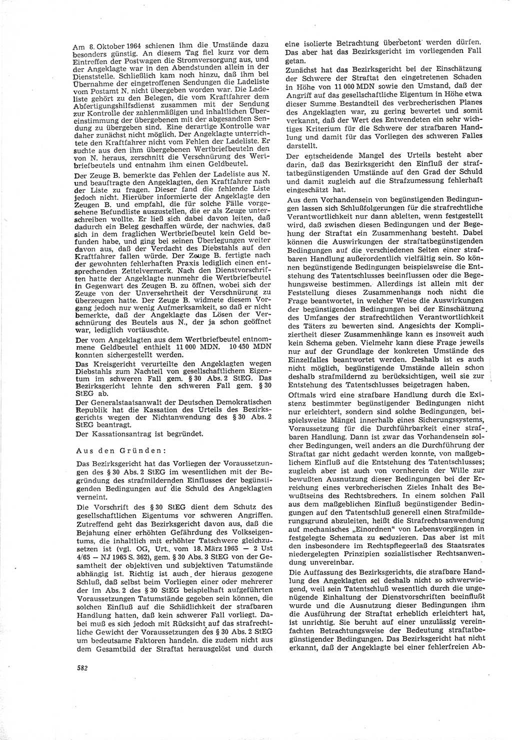 Neue Justiz (NJ), Zeitschrift für Recht und Rechtswissenschaft [Deutsche Demokratische Republik (DDR)], 19. Jahrgang 1965, Seite 582 (NJ DDR 1965, S. 582)