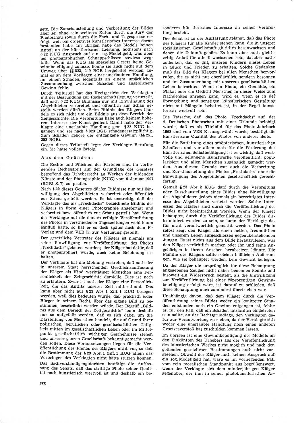 Neue Justiz (NJ), Zeitschrift für Recht und Rechtswissenschaft [Deutsche Demokratische Republik (DDR)], 19. Jahrgang 1965, Seite 588 (NJ DDR 1965, S. 588)