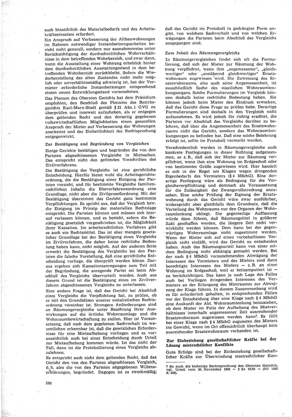 Neue Justiz (NJ), Zeitschrift für Recht und Rechtswissenschaft [Deutsche Demokratische Republik (DDR)], 19. Jahrgang 1965, Seite 596 (NJ DDR 1965, S. 596)