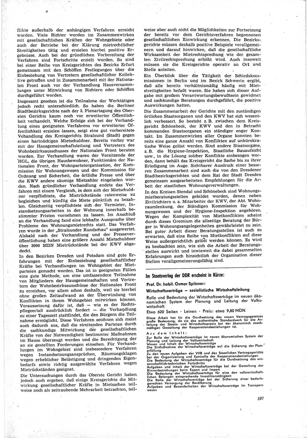 Neue Justiz (NJ), Zeitschrift für Recht und Rechtswissenschaft [Deutsche Demokratische Republik (DDR)], 19. Jahrgang 1965, Seite 597 (NJ DDR 1965, S. 597)