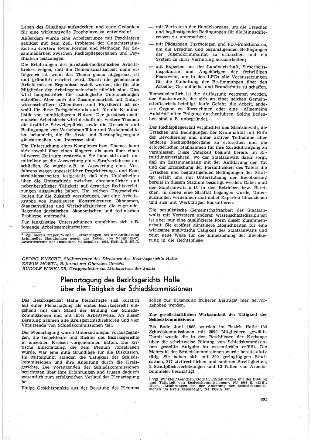 Neue Justiz (NJ), Zeitschrift für Recht und Rechtswissenschaft [Deutsche Demokratische Republik (DDR)], 19. Jahrgang 1965, Seite 601 (NJ DDR 1965, S. 601)