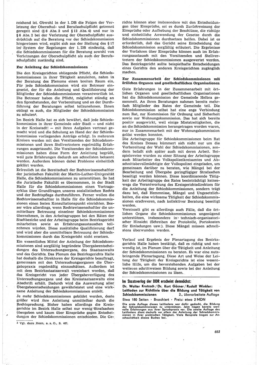 Neue Justiz (NJ), Zeitschrift für Recht und Rechtswissenschaft [Deutsche Demokratische Republik (DDR)], 19. Jahrgang 1965, Seite 603 (NJ DDR 1965, S. 603)