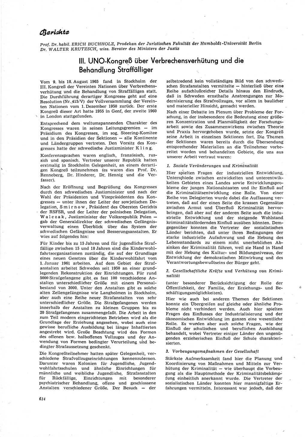 Neue Justiz (NJ), Zeitschrift für Recht und Rechtswissenschaft [Deutsche Demokratische Republik (DDR)], 19. Jahrgang 1965, Seite 614 (NJ DDR 1965, S. 614)