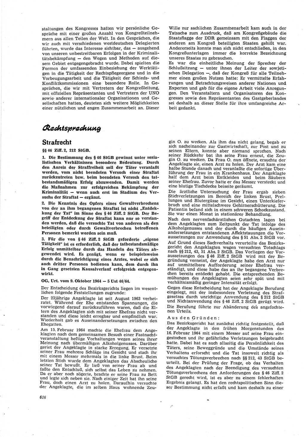 Neue Justiz (NJ), Zeitschrift für Recht und Rechtswissenschaft [Deutsche Demokratische Republik (DDR)], 19. Jahrgang 1965, Seite 616 (NJ DDR 1965, S. 616)