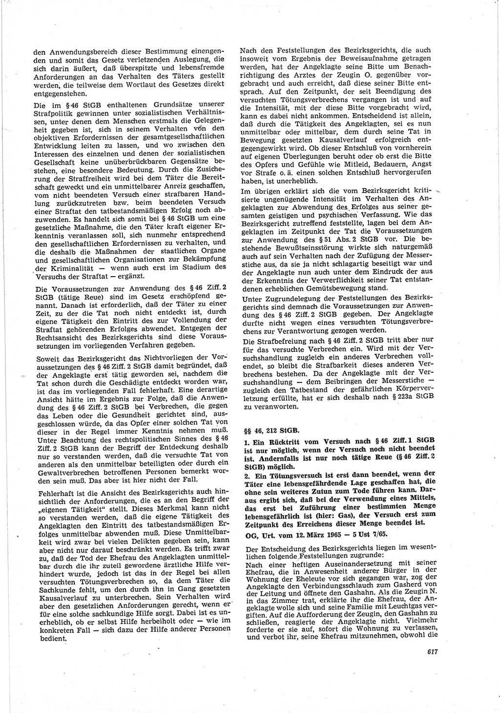 Neue Justiz (NJ), Zeitschrift für Recht und Rechtswissenschaft [Deutsche Demokratische Republik (DDR)], 19. Jahrgang 1965, Seite 617 (NJ DDR 1965, S. 617)