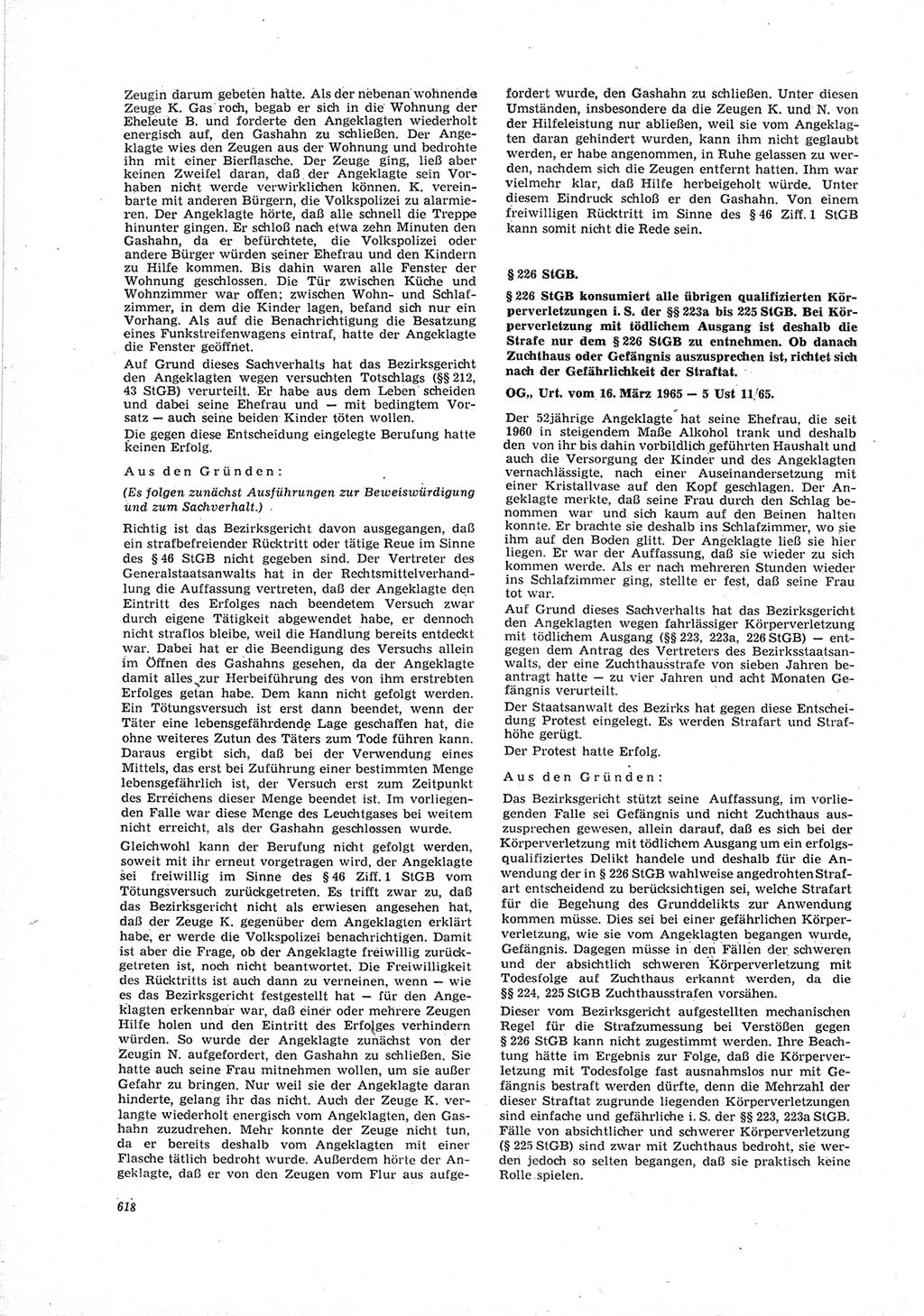 Neue Justiz (NJ), Zeitschrift für Recht und Rechtswissenschaft [Deutsche Demokratische Republik (DDR)], 19. Jahrgang 1965, Seite 618 (NJ DDR 1965, S. 618)