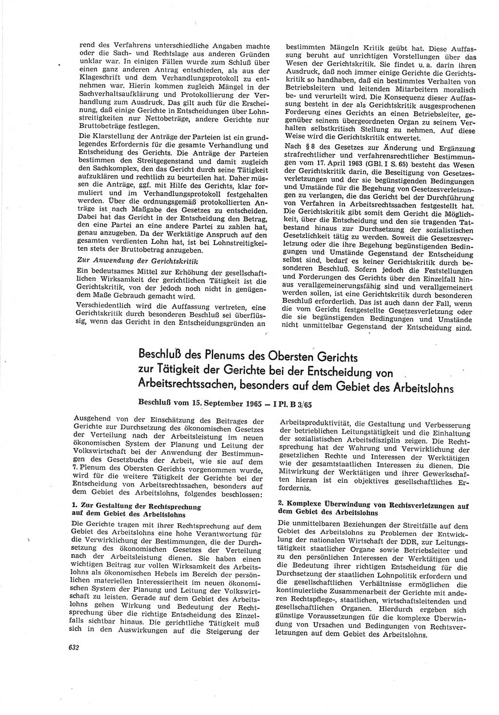 Neue Justiz (NJ), Zeitschrift für Recht und Rechtswissenschaft [Deutsche Demokratische Republik (DDR)], 19. Jahrgang 1965, Seite 632 (NJ DDR 1965, S. 632)