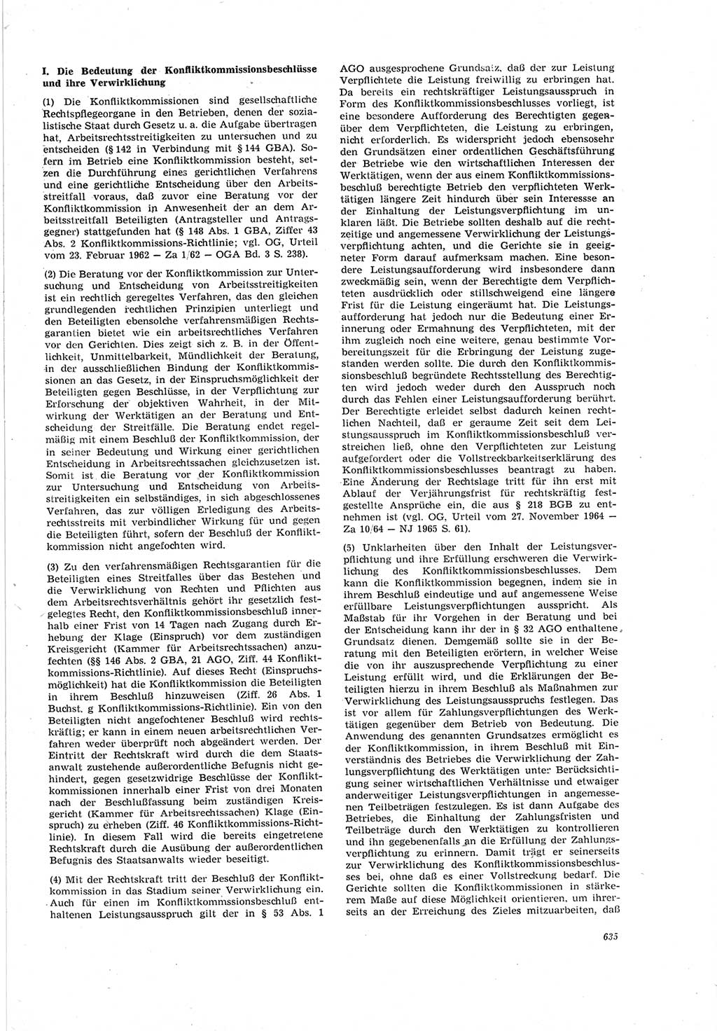 Neue Justiz (NJ), Zeitschrift für Recht und Rechtswissenschaft [Deutsche Demokratische Republik (DDR)], 19. Jahrgang 1965, Seite 635 (NJ DDR 1965, S. 635)