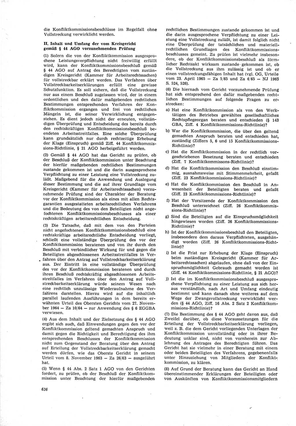 Neue Justiz (NJ), Zeitschrift für Recht und Rechtswissenschaft [Deutsche Demokratische Republik (DDR)], 19. Jahrgang 1965, Seite 636 (NJ DDR 1965, S. 636)