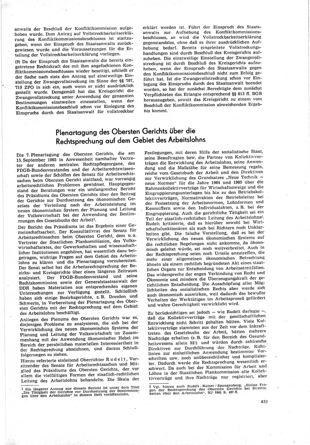 Neue Justiz (NJ), Zeitschrift für Recht und Rechtswissenschaft [Deutsche Demokratische Republik (DDR)], 19. Jahrgang 1965, Seite 639 (NJ DDR 1965, S. 639)