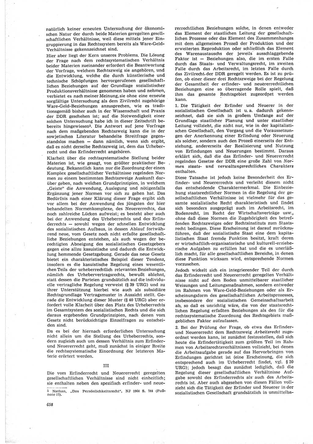 Neue Justiz (NJ), Zeitschrift für Recht und Rechtswissenschaft [Deutsche Demokratische Republik (DDR)], 19. Jahrgang 1965, Seite 658 (NJ DDR 1965, S. 658)