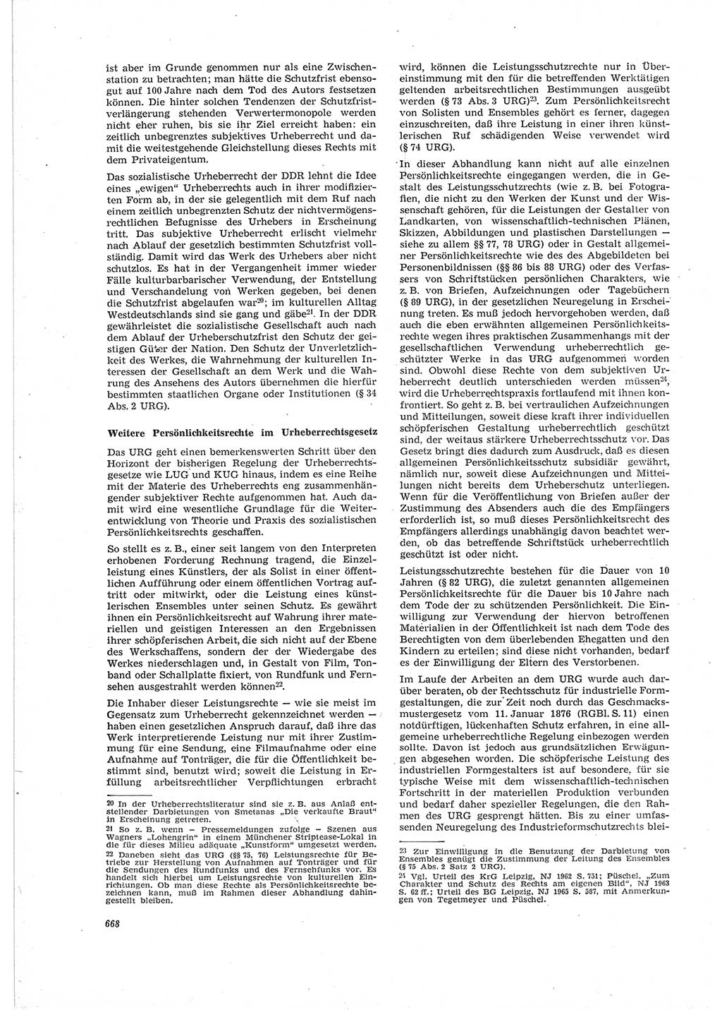 Neue Justiz (NJ), Zeitschrift für Recht und Rechtswissenschaft [Deutsche Demokratische Republik (DDR)], 19. Jahrgang 1965, Seite 668 (NJ DDR 1965, S. 668)