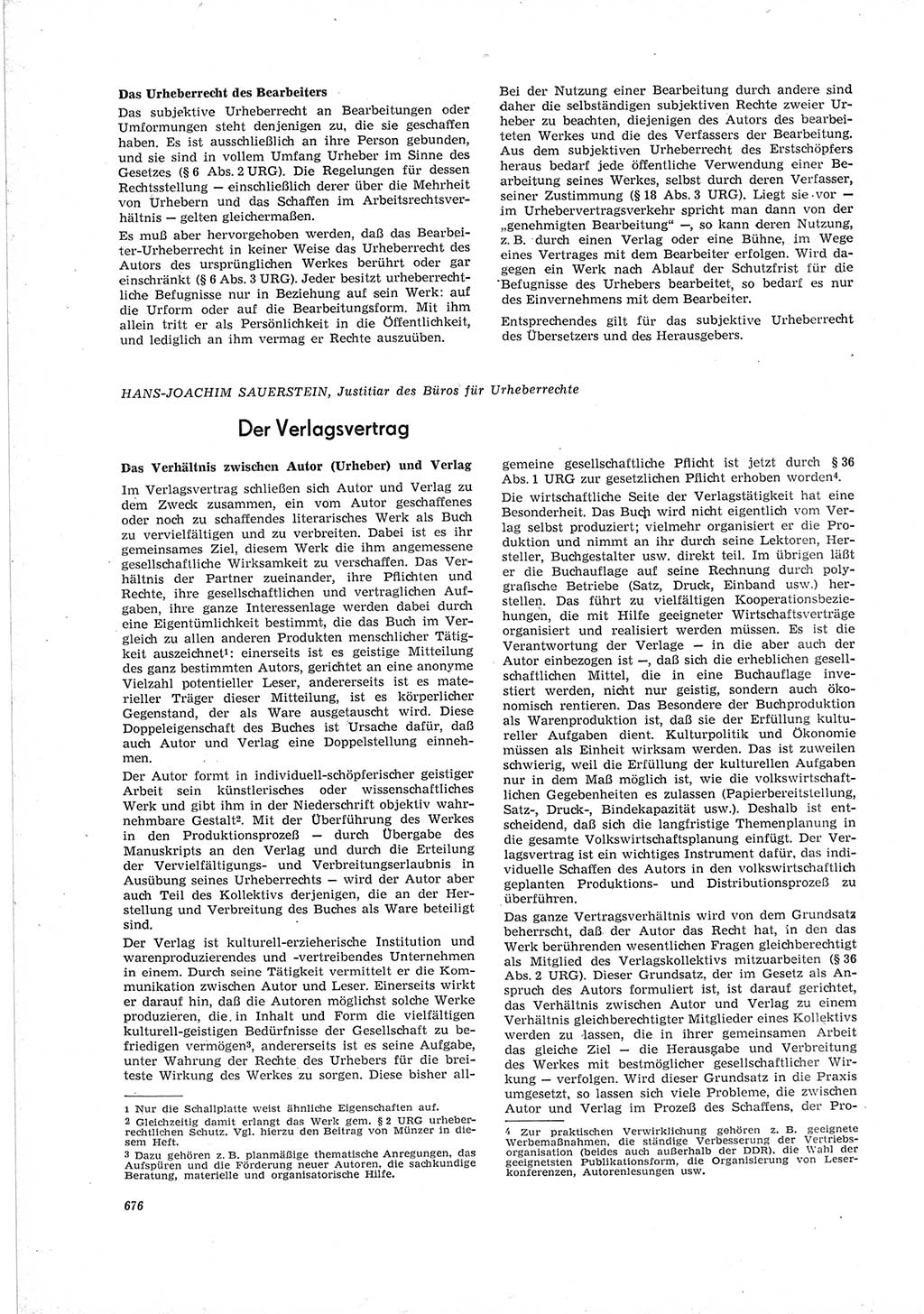 Neue Justiz (NJ), Zeitschrift für Recht und Rechtswissenschaft [Deutsche Demokratische Republik (DDR)], 19. Jahrgang 1965, Seite 676 (NJ DDR 1965, S. 676)