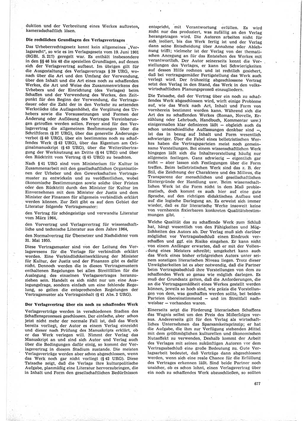 Neue Justiz (NJ), Zeitschrift für Recht und Rechtswissenschaft [Deutsche Demokratische Republik (DDR)], 19. Jahrgang 1965, Seite 677 (NJ DDR 1965, S. 677)
