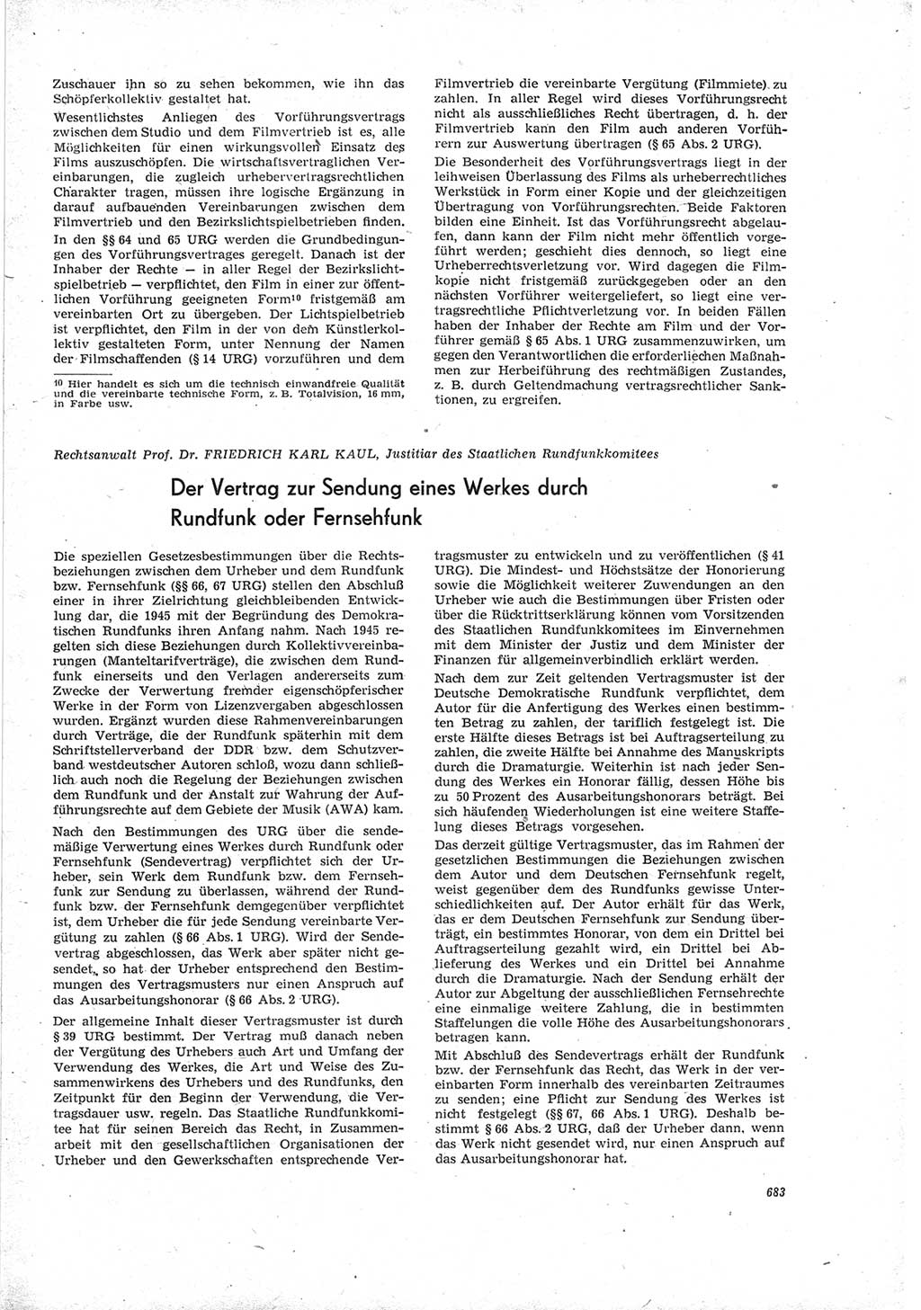 Neue Justiz (NJ), Zeitschrift für Recht und Rechtswissenschaft [Deutsche Demokratische Republik (DDR)], 19. Jahrgang 1965, Seite 683 (NJ DDR 1965, S. 683)