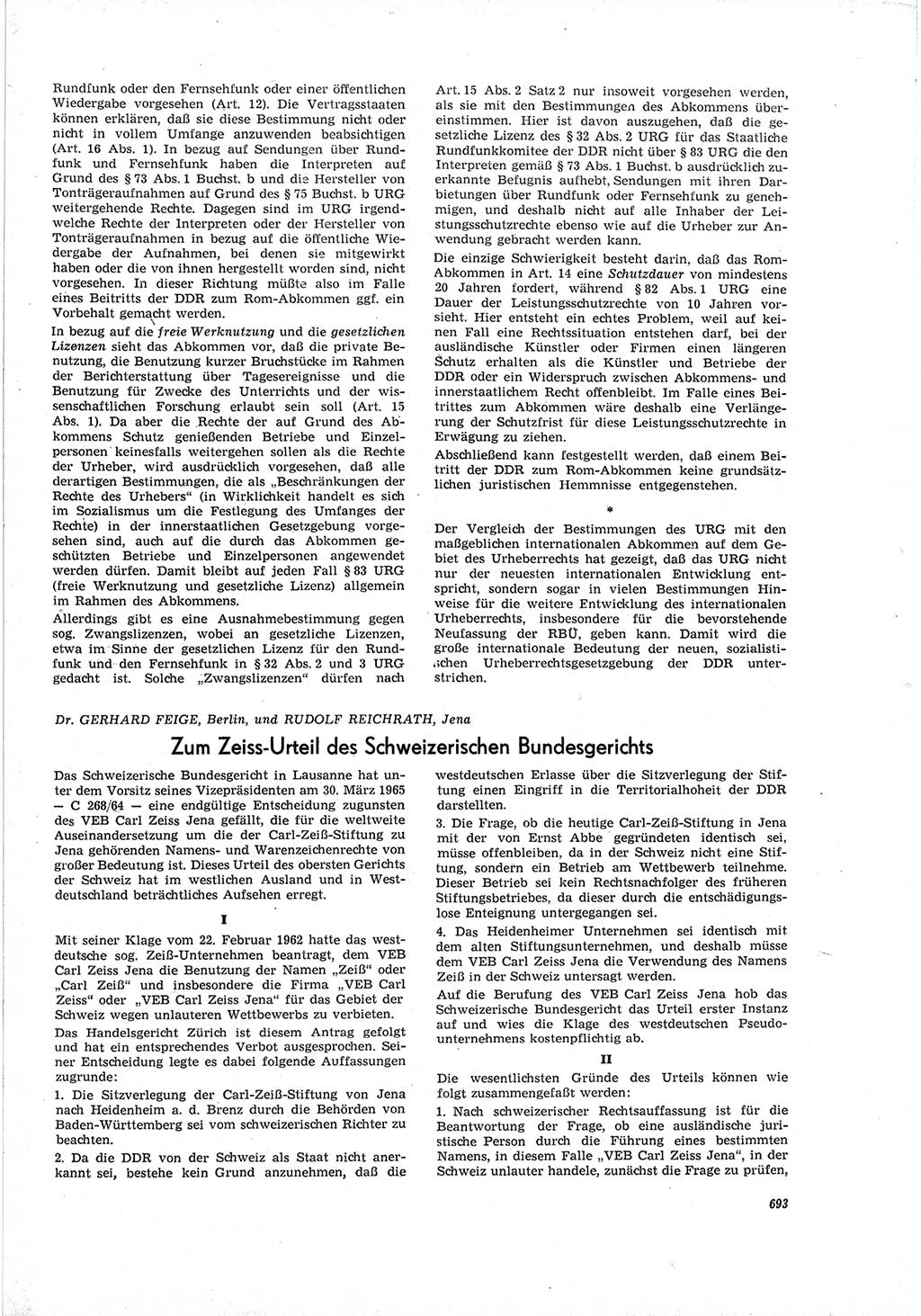 Neue Justiz (NJ), Zeitschrift für Recht und Rechtswissenschaft [Deutsche Demokratische Republik (DDR)], 19. Jahrgang 1965, Seite 693 (NJ DDR 1965, S. 693)