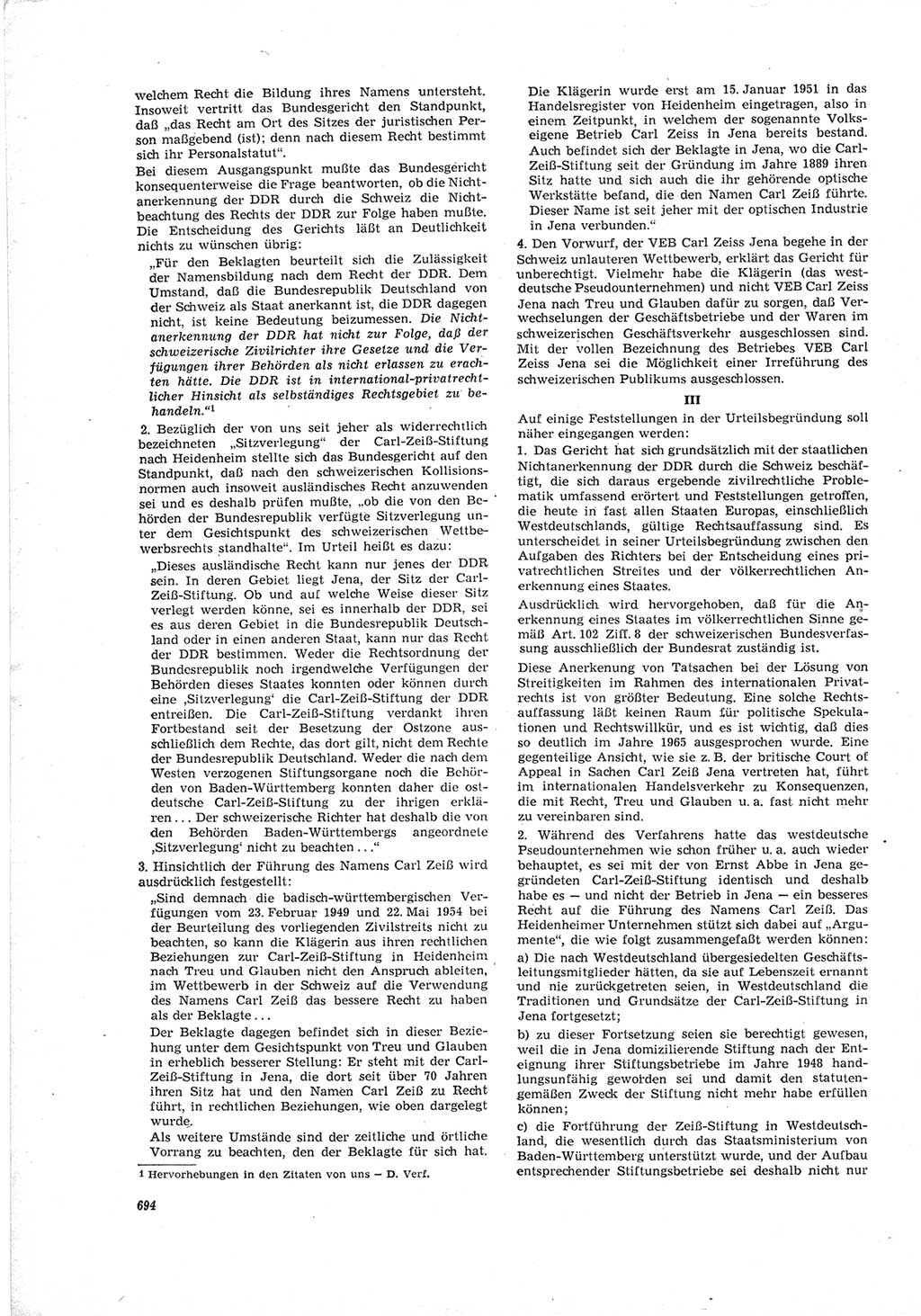 Neue Justiz (NJ), Zeitschrift für Recht und Rechtswissenschaft [Deutsche Demokratische Republik (DDR)], 19. Jahrgang 1965, Seite 694 (NJ DDR 1965, S. 694)