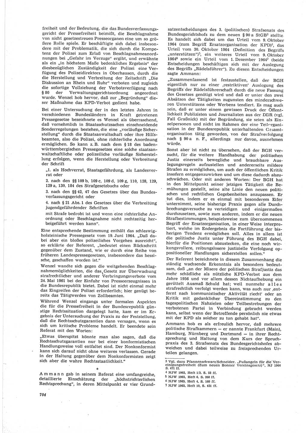 Neue Justiz (NJ), Zeitschrift für Recht und Rechtswissenschaft [Deutsche Demokratische Republik (DDR)], 19. Jahrgang 1965, Seite 704 (NJ DDR 1965, S. 704)