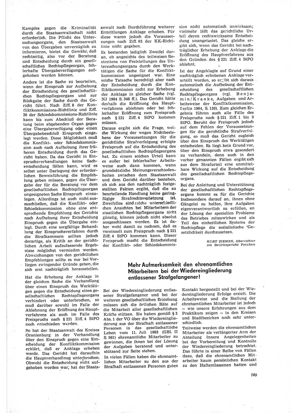Neue Justiz (NJ), Zeitschrift für Recht und Rechtswissenschaft [Deutsche Demokratische Republik (DDR)], 19. Jahrgang 1965, Seite 709 (NJ DDR 1965, S. 709)