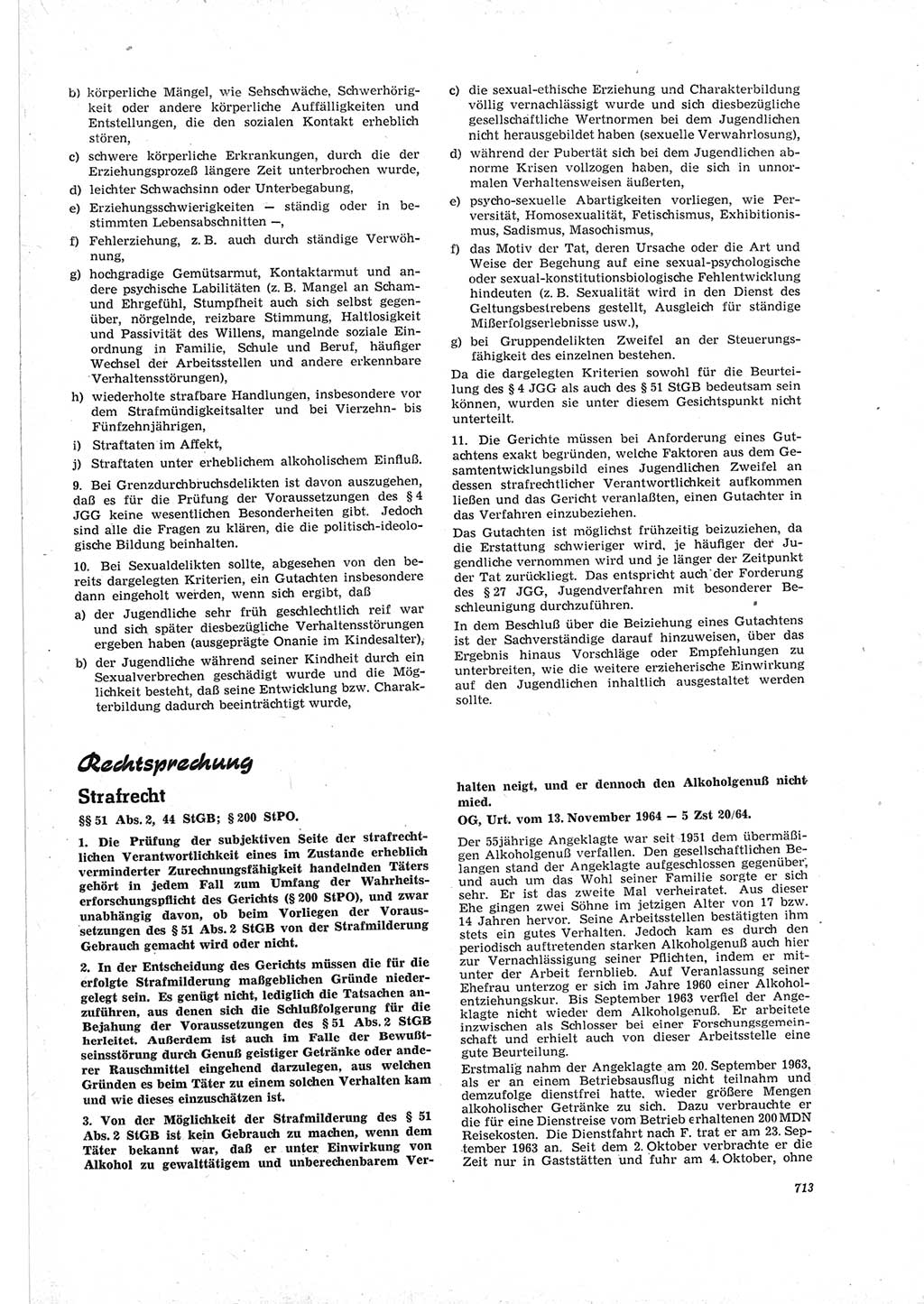 Neue Justiz (NJ), Zeitschrift für Recht und Rechtswissenschaft [Deutsche Demokratische Republik (DDR)], 19. Jahrgang 1965, Seite 713 (NJ DDR 1965, S. 713)