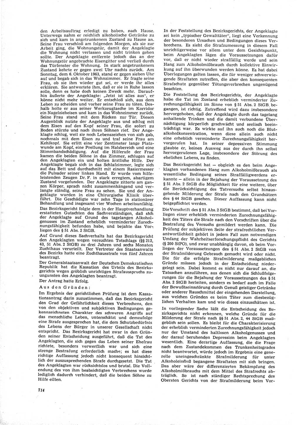 Neue Justiz (NJ), Zeitschrift für Recht und Rechtswissenschaft [Deutsche Demokratische Republik (DDR)], 19. Jahrgang 1965, Seite 714 (NJ DDR 1965, S. 714)