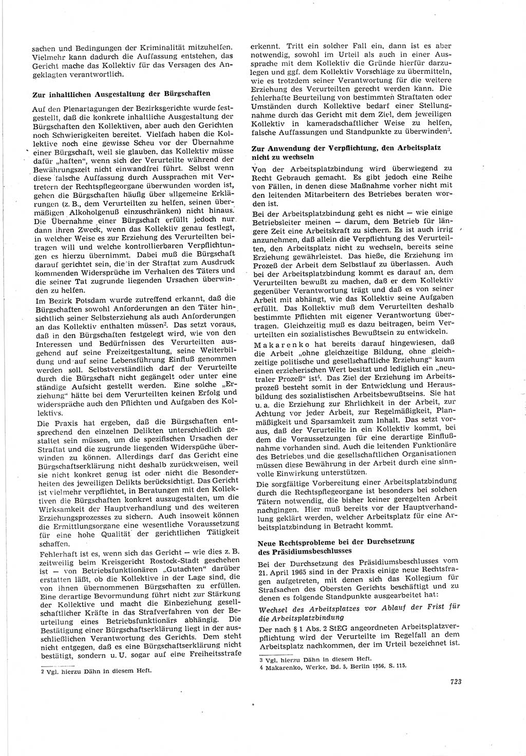 Neue Justiz (NJ), Zeitschrift für Recht und Rechtswissenschaft [Deutsche Demokratische Republik (DDR)], 19. Jahrgang 1965, Seite 723 (NJ DDR 1965, S. 723)