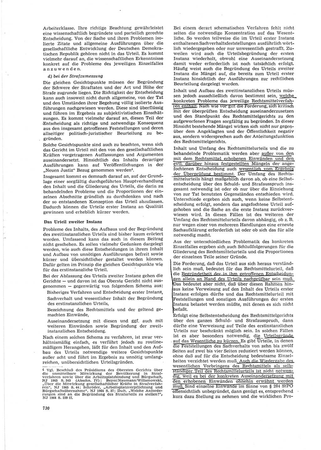 Neue Justiz (NJ), Zeitschrift für Recht und Rechtswissenschaft [Deutsche Demokratische Republik (DDR)], 19. Jahrgang 1965, Seite 730 (NJ DDR 1965, S. 730)