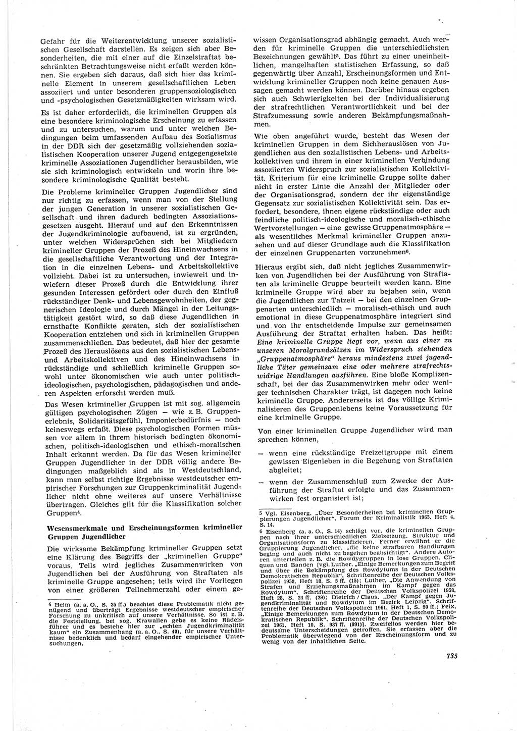 Neue Justiz (NJ), Zeitschrift für Recht und Rechtswissenschaft [Deutsche Demokratische Republik (DDR)], 19. Jahrgang 1965, Seite 735 (NJ DDR 1965, S. 735)