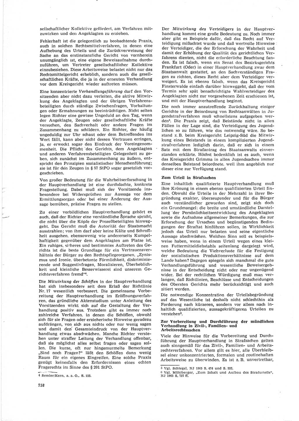 Neue Justiz (NJ), Zeitschrift für Recht und Rechtswissenschaft [Deutsche Demokratische Republik (DDR)], 19. Jahrgang 1965, Seite 758 (NJ DDR 1965, S. 758)