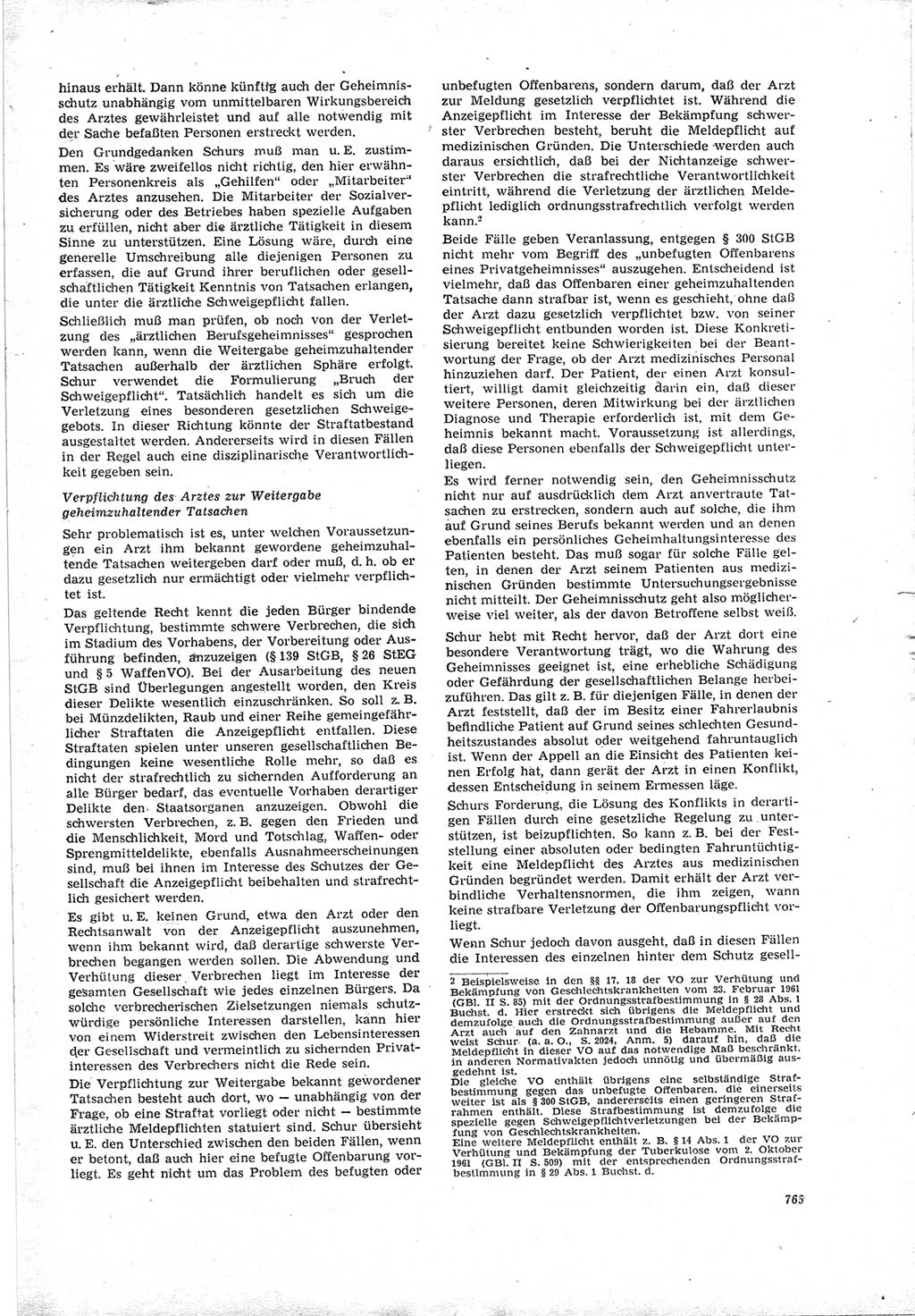 Neue Justiz (NJ), Zeitschrift für Recht und Rechtswissenschaft [Deutsche Demokratische Republik (DDR)], 19. Jahrgang 1965, Seite 765 (NJ DDR 1965, S. 765)