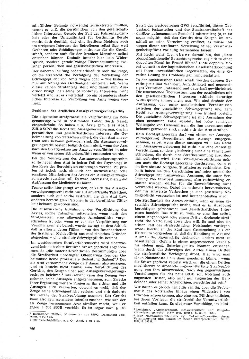 Neue Justiz (NJ), Zeitschrift für Recht und Rechtswissenschaft [Deutsche Demokratische Republik (DDR)], 19. Jahrgang 1965, Seite 766 (NJ DDR 1965, S. 766)