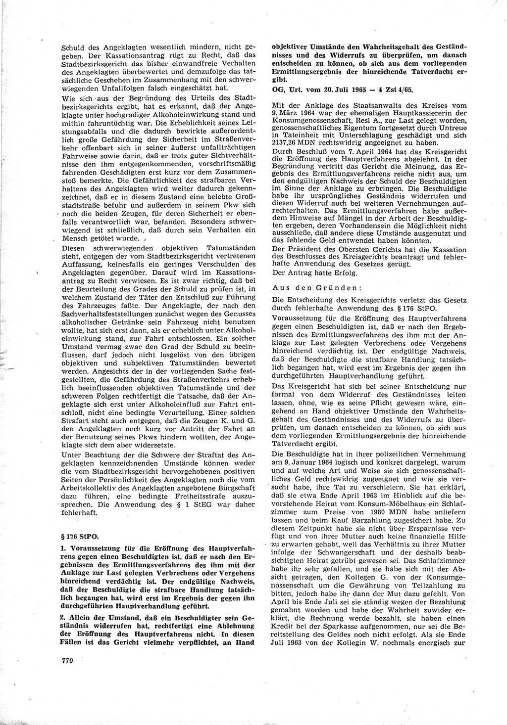Neue Justiz (NJ), Zeitschrift für Recht und Rechtswissenschaft [Deutsche Demokratische Republik (DDR)], 19. Jahrgang 1965, Seite 770 (NJ DDR 1965, S. 770)