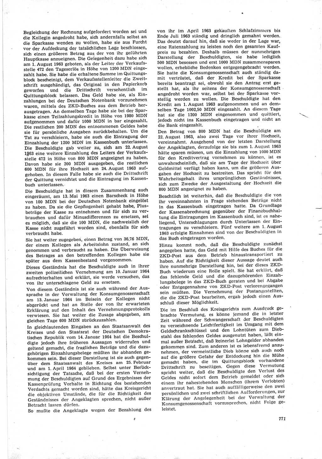 Neue Justiz (NJ), Zeitschrift für Recht und Rechtswissenschaft [Deutsche Demokratische Republik (DDR)], 19. Jahrgang 1965, Seite 771 (NJ DDR 1965, S. 771)
