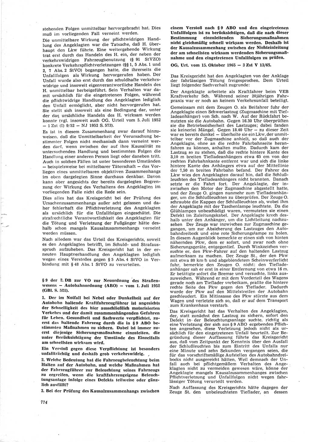 Neue Justiz (NJ), Zeitschrift für Recht und Rechtswissenschaft [Deutsche Demokratische Republik (DDR)], 19. Jahrgang 1965, Seite 774 (NJ DDR 1965, S. 774)