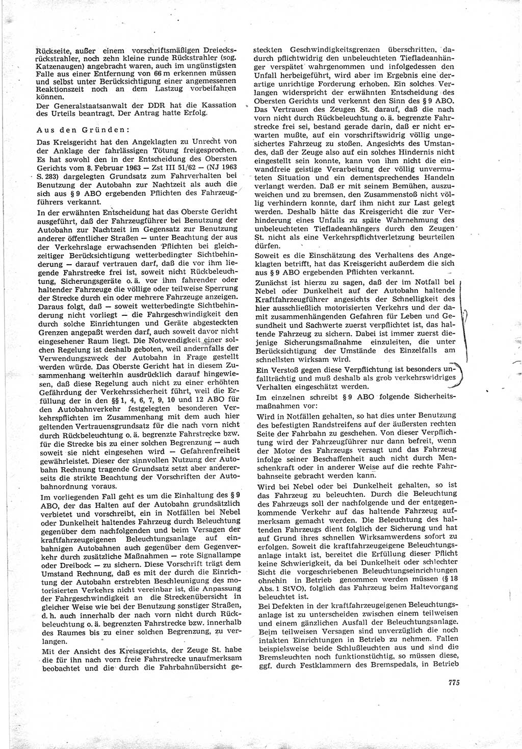 Neue Justiz (NJ), Zeitschrift für Recht und Rechtswissenschaft [Deutsche Demokratische Republik (DDR)], 19. Jahrgang 1965, Seite 775 (NJ DDR 1965, S. 775)