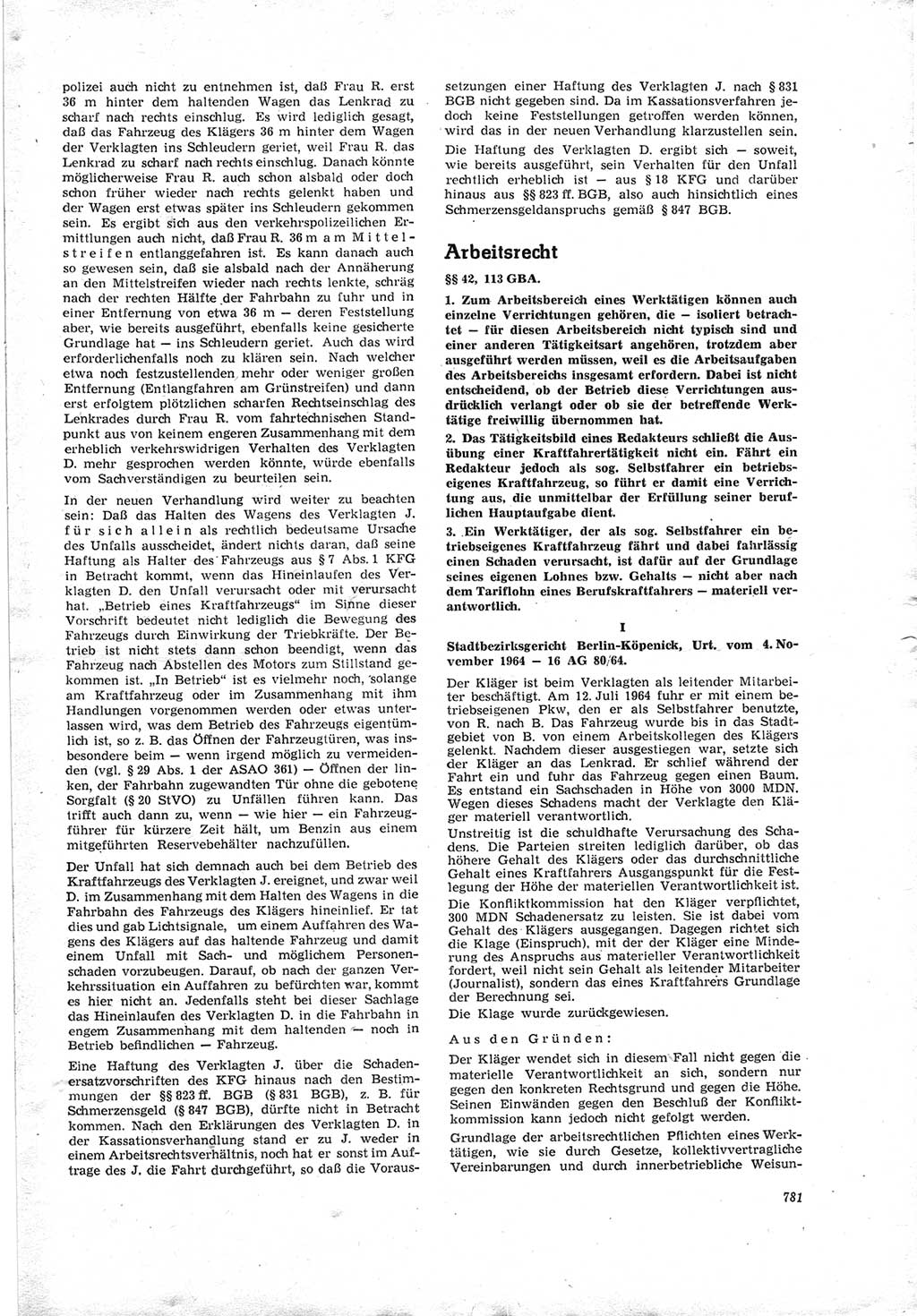 Neue Justiz (NJ), Zeitschrift für Recht und Rechtswissenschaft [Deutsche Demokratische Republik (DDR)], 19. Jahrgang 1965, Seite 781 (NJ DDR 1965, S. 781)