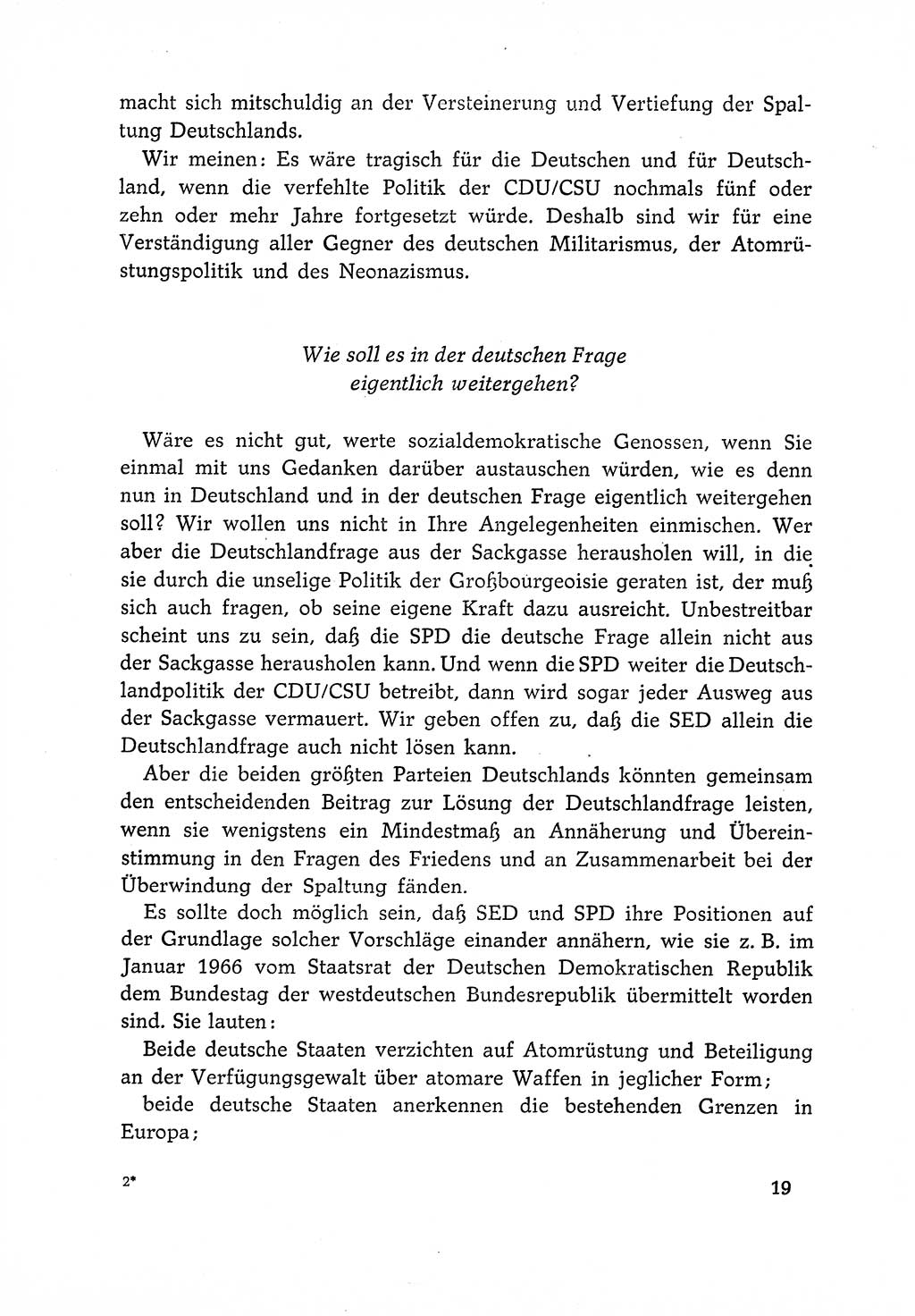 Dokumente der Sozialistischen Einheitspartei Deutschlands (SED) [Deutsche Demokratische Republik (DDR)] 1966-1967, Seite 19 (Dok. SED DDR 1966-1967, S. 19)