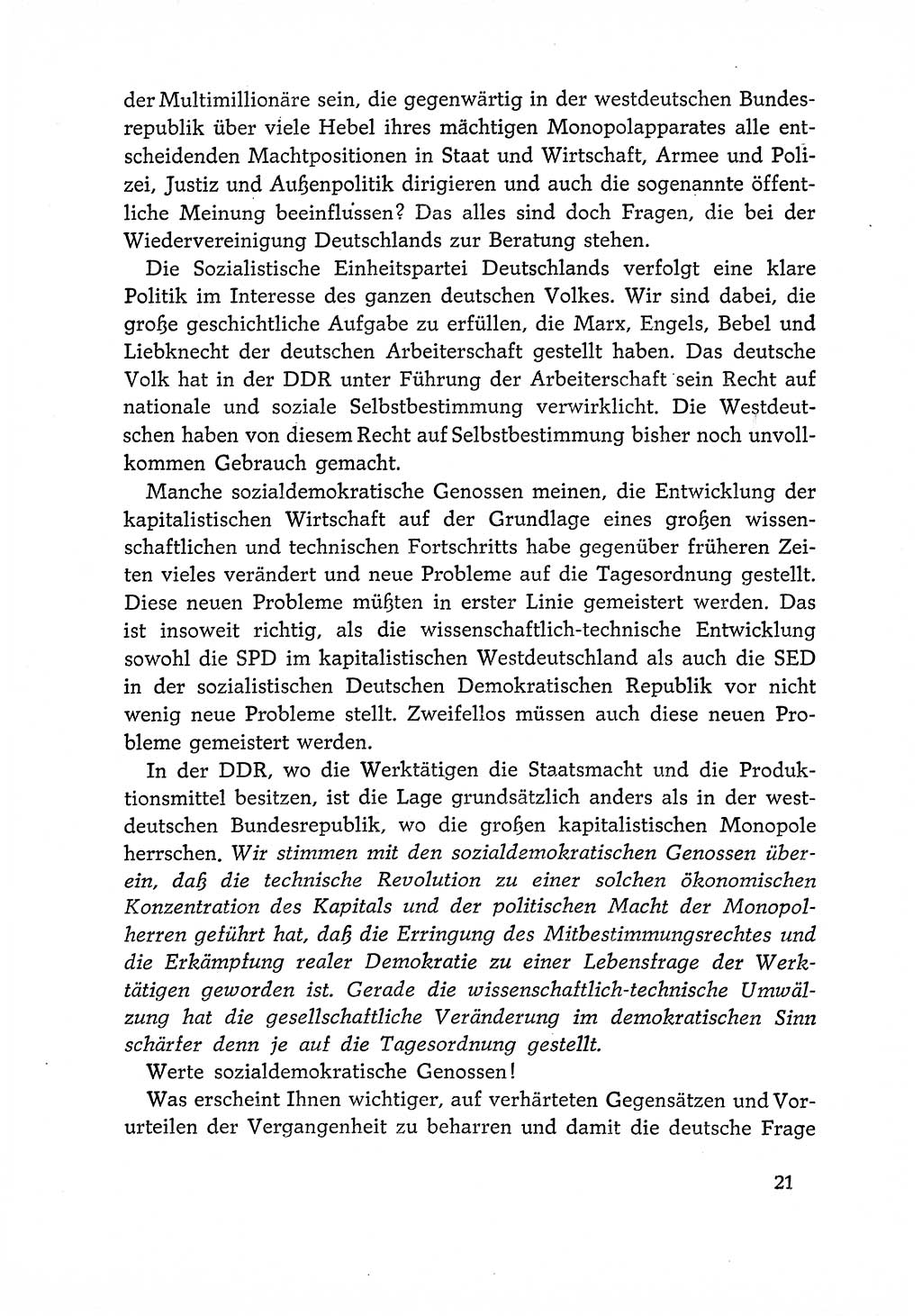 Dokumente der Sozialistischen Einheitspartei Deutschlands (SED) [Deutsche Demokratische Republik (DDR)] 1966-1967, Seite 21 (Dok. SED DDR 1966-1967, S. 21)